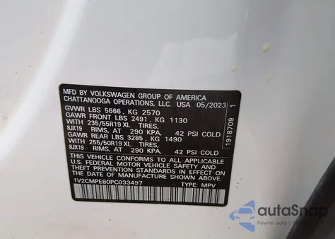 2023 Volkswagen Id.4 Pro из США, поврежденный, VIN 1V2CMPE80PC033497